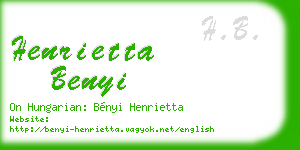 henrietta benyi business card